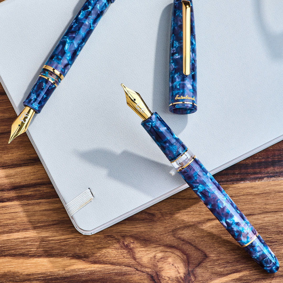 Esterbrook Estie Fountain Pen - Blue Moon Piston Filler, Premium Writing Instrument for Calligraphy, Journaling & Office Use