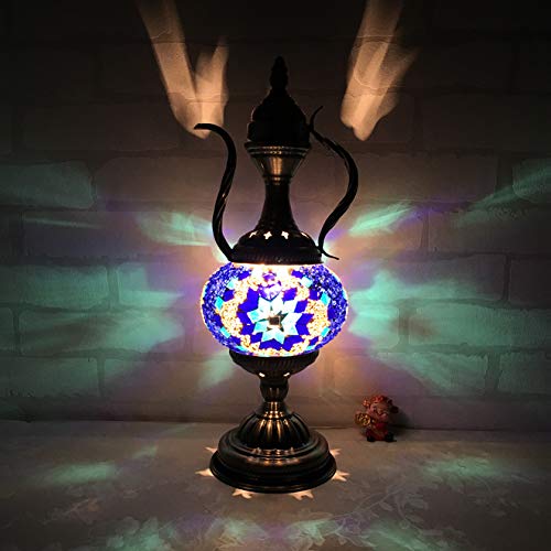 Stylish Moroccan Turkish Table Lamp - Decorative Metal Wine Pot Desk Light for Home, Restaurant & Hotel Decor - 4 Elegant Design Choices (Option A) - Perfect for Living Room, Bedroom & Office Ambiance