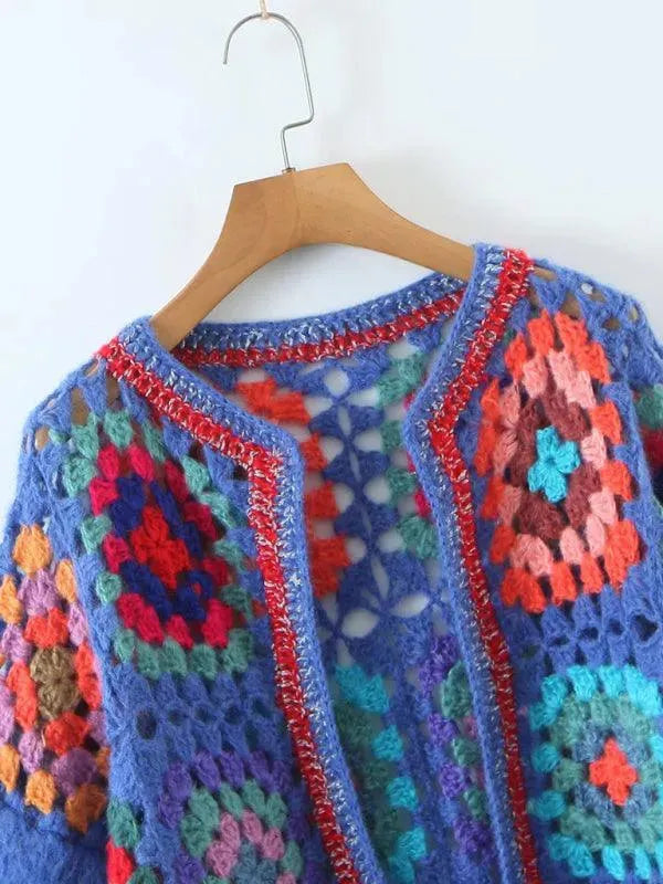 Loose Crochet Women's Cardigan Sweater - Soft Boho Open Front Knit Sweater for Women - Perfect for Casual Outfits, Layering, and Cozy Fall & Winter Wear