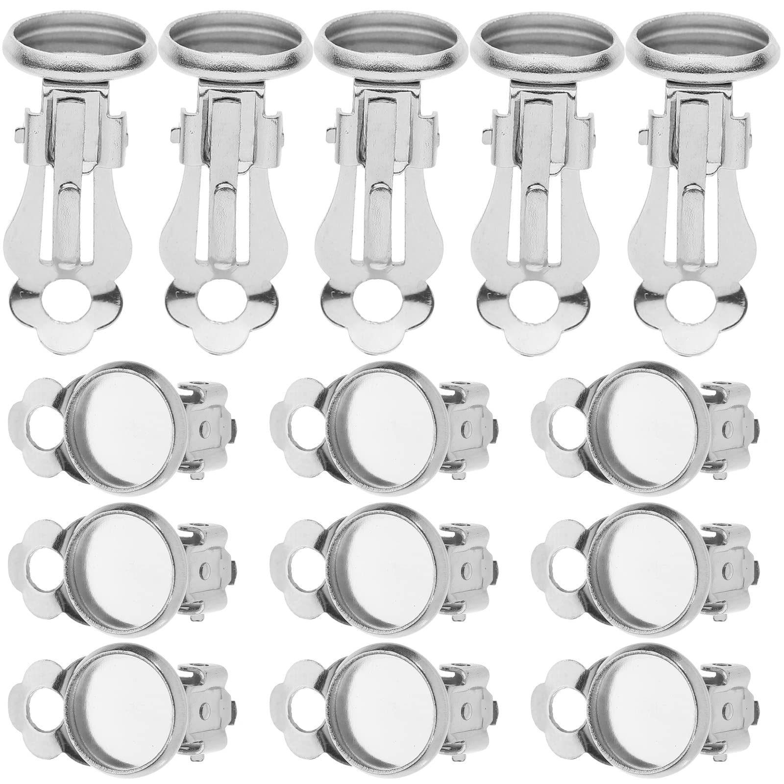 Exceart 50pcs Silver 8mm Clip-on Earring Blanks - Cabochon Settings for Jewelry Making & DIY Crafts - Perfect for Handmade Earrings, Gifts, and Fashion Accessories