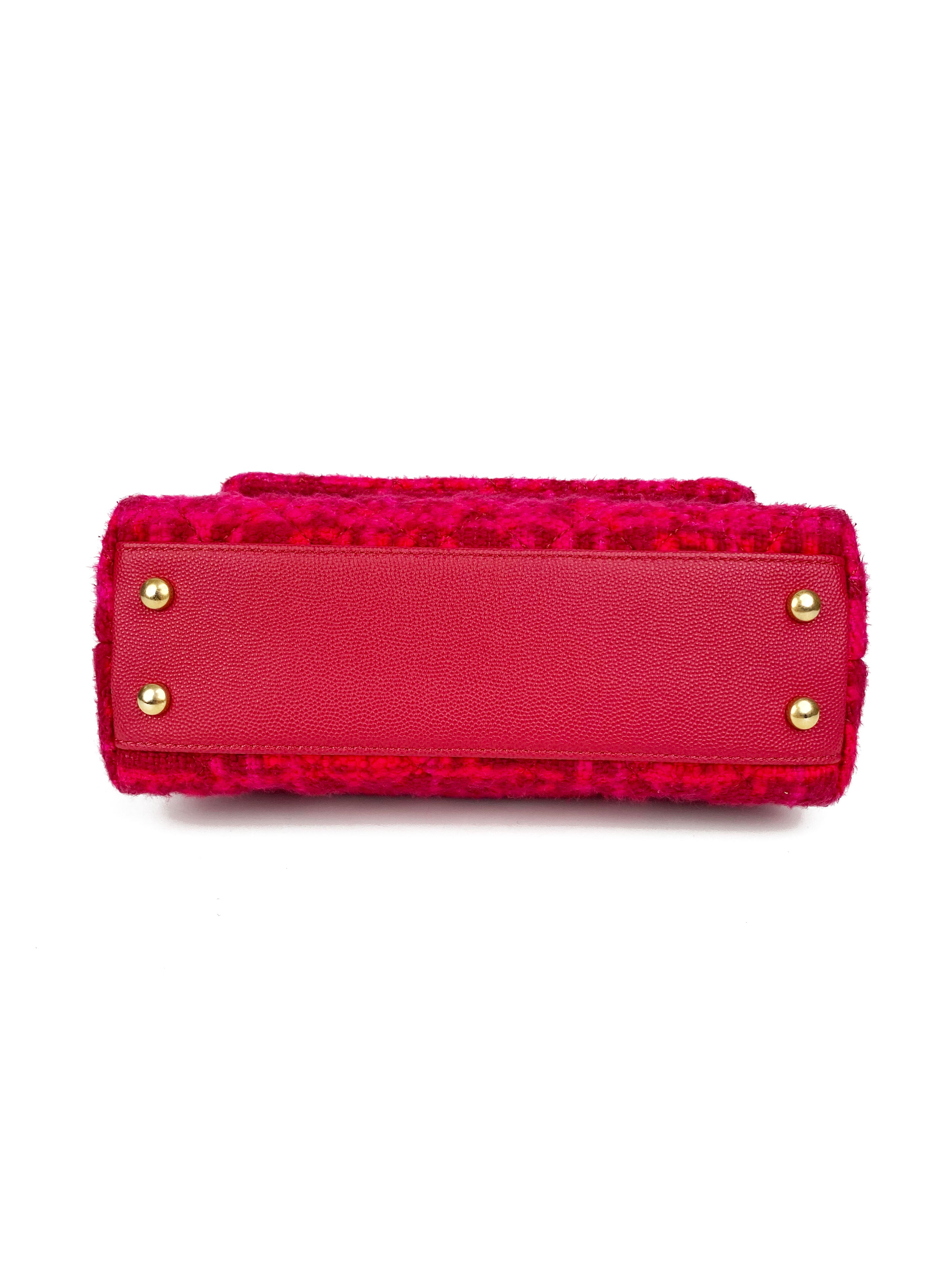 Chanel Small Pink Tweed Coco Handle Bag - Luxury Designer Handbag for Women | Perfect for Parties, Weddings & Everyday Elegance