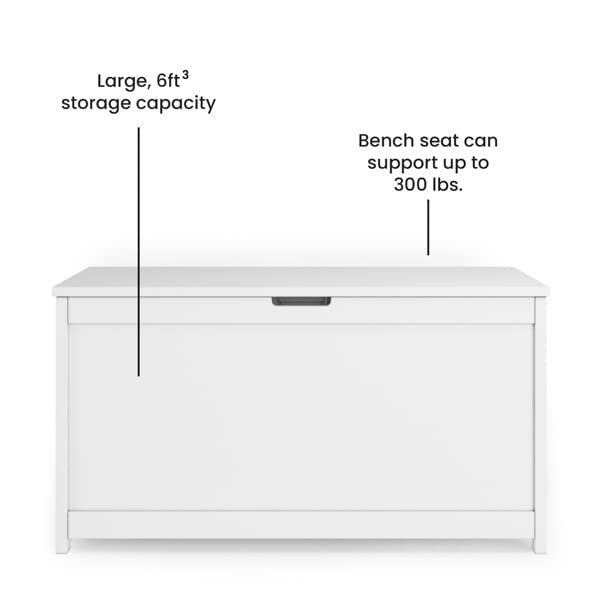 **Child Craft Harmony 33” Wooden Toy Storage Box – Large Kids’ Toy Chest with 6 Cubic Feet Capacity, 2 Safety Hinges & Ventilation Holes – Matte White – Perfect for Nursery, Playroom & Bedroom Organization**