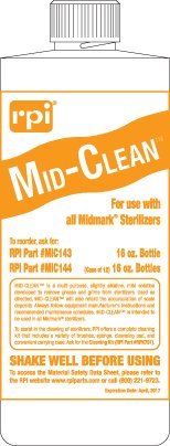 RPI MID-Clean Sterilizer Cleaner MIC143 - Professional Medical Equipment Sterilization Tool for Hospitals, Clinics and Dental Offices