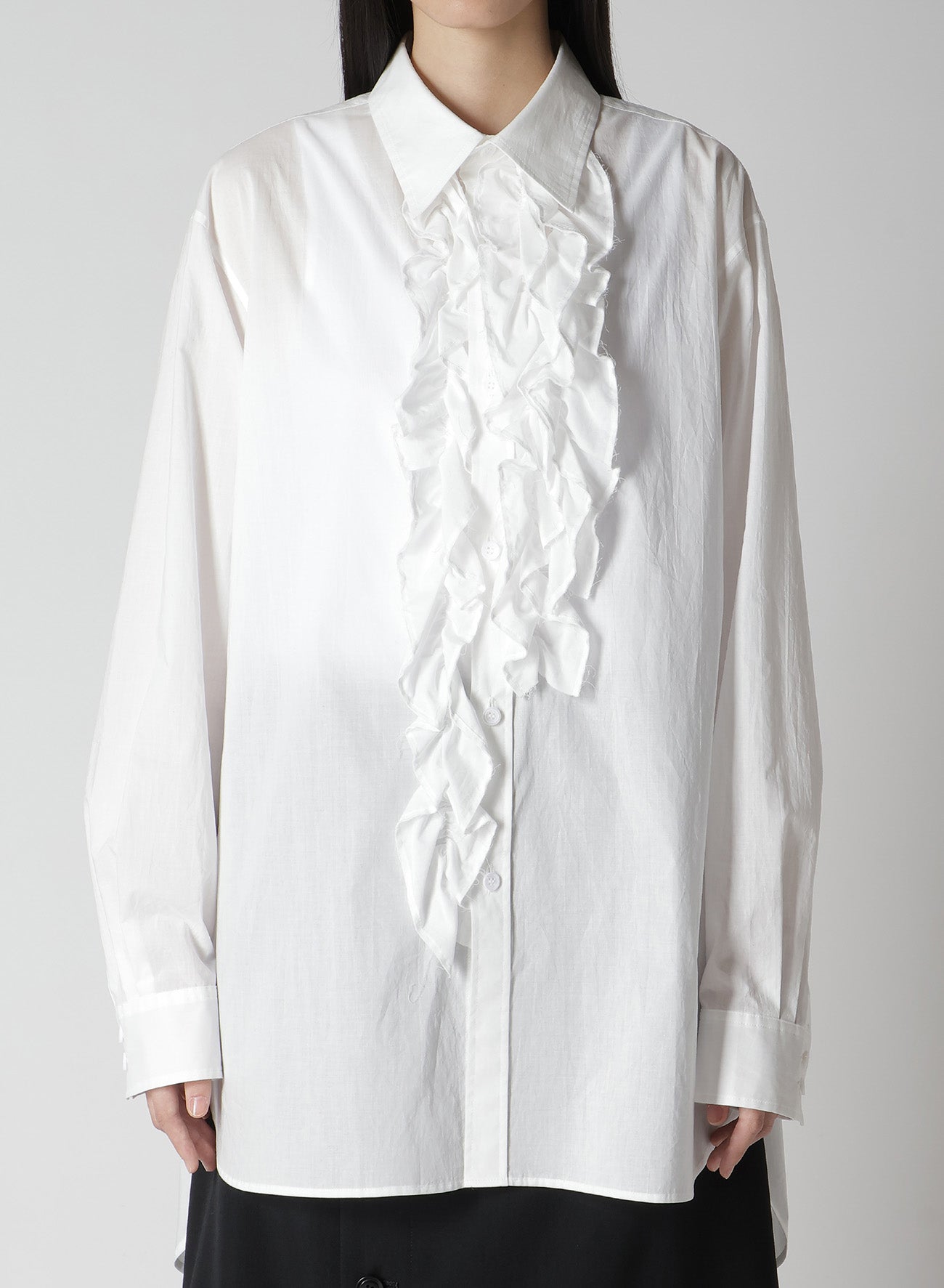 Women's Cotton Lawn Untrimmed Frill Blouse - Flowy Casual Top for Summer, Beach, and Office Wear