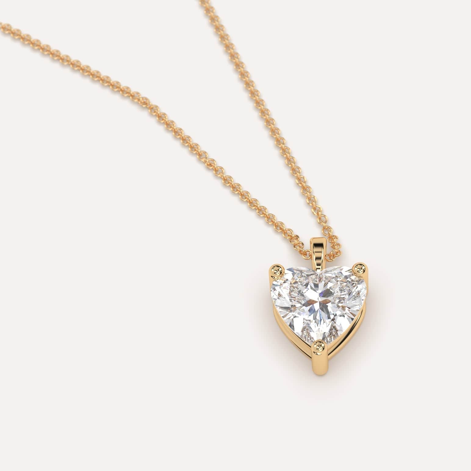 2 Carat Heart-Shaped Diamond Pendant Necklace for Women - 14K White Gold Valentine's Day Gift for Her, Anniversary & Romantic Occasions
