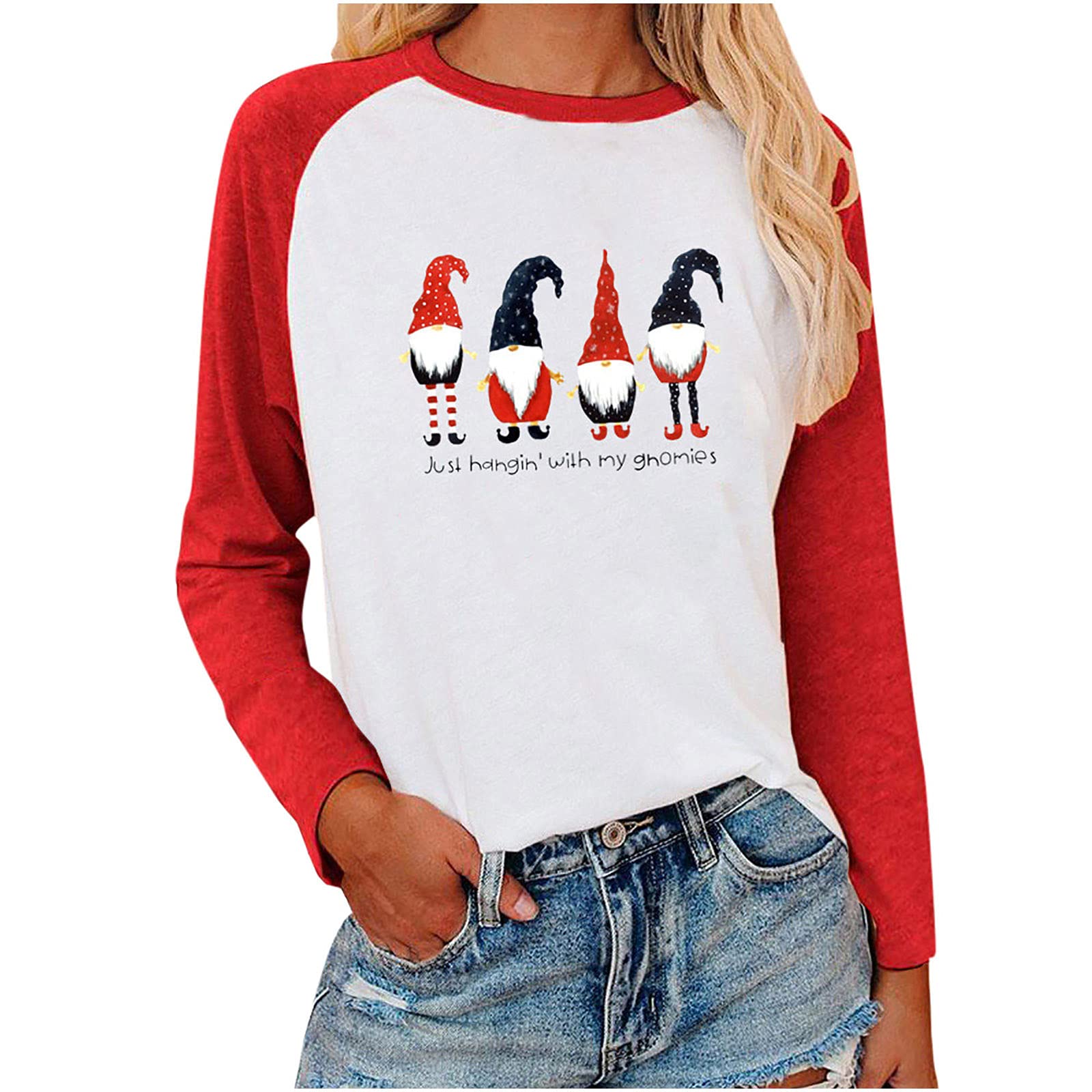 Women's Christmas Long Sleeve Pullover Sweatshirt - Trendy Santa Claus Print Casual Crewneck Sweater Top | Perfect for Holiday Parties, Family Gatherings & Festive Winter Outfits