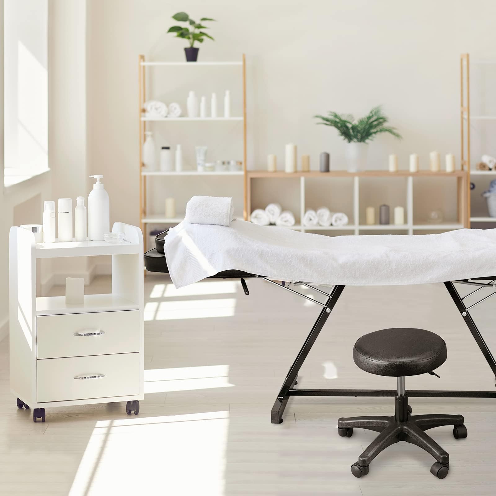 Professional Foldable Massage Table - Lightweight Aluminum Frame, 3-Section Ergonomic Design with Black Cosmetic Cover - Portable for Home, Spa & Salon Use