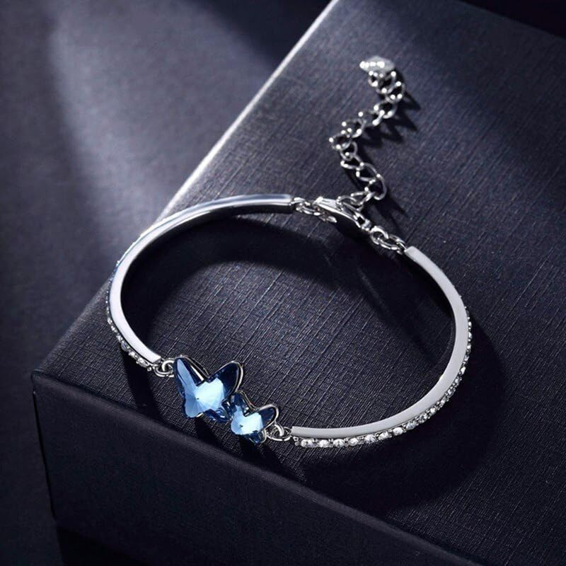 YouBella Crystal Bracelet for Women - Stylish Blue Bangle Jewelry for Girls & Women | Elegant Gift for Birthday, Party & Everyday Wear (YBBN_92233)