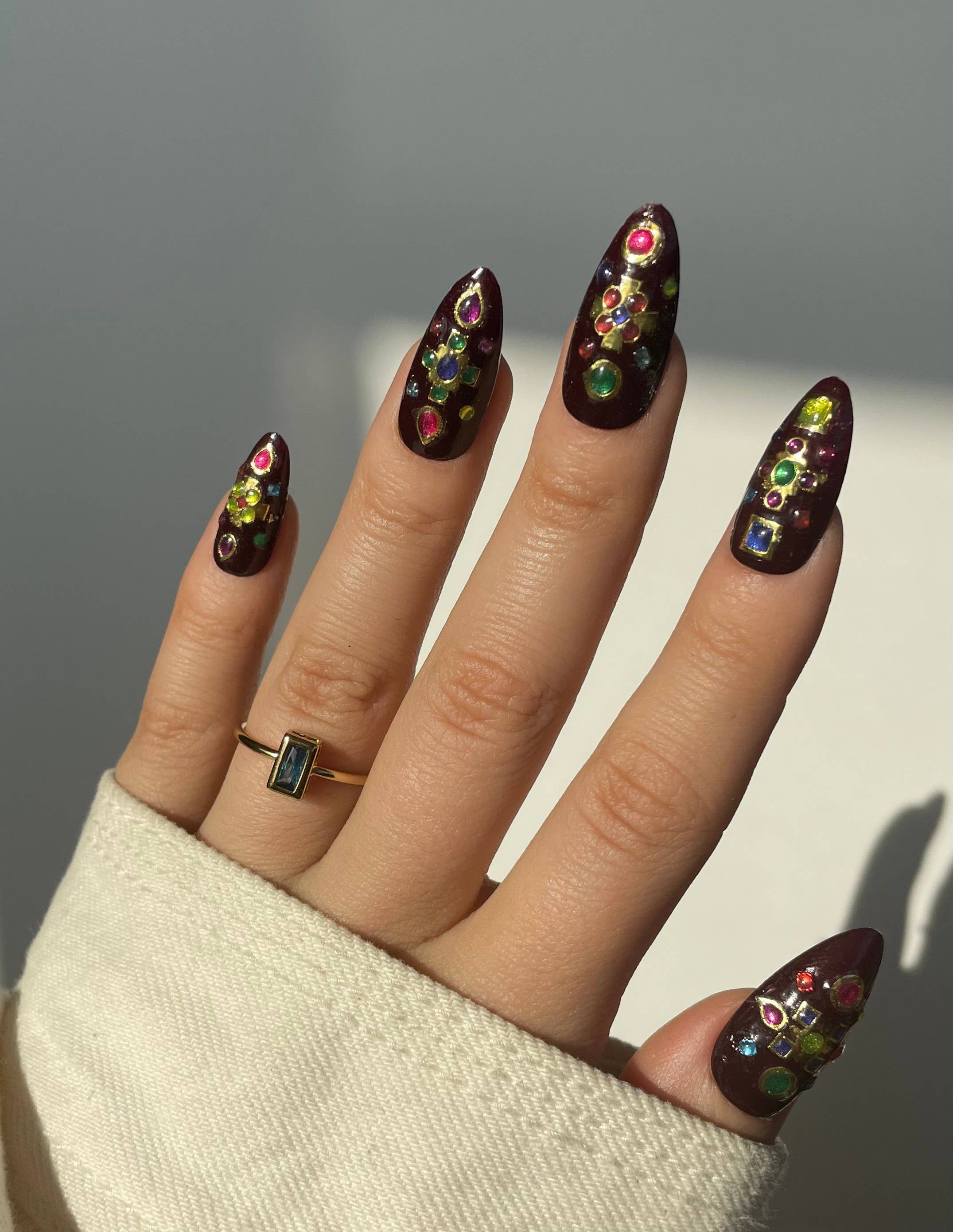 Premium Nail Art Stickers with Rhinestones - Self-Adhesive Nail Decals for Women | Elegant Nail Decorations for Parties, Weddings, and Special Occasions