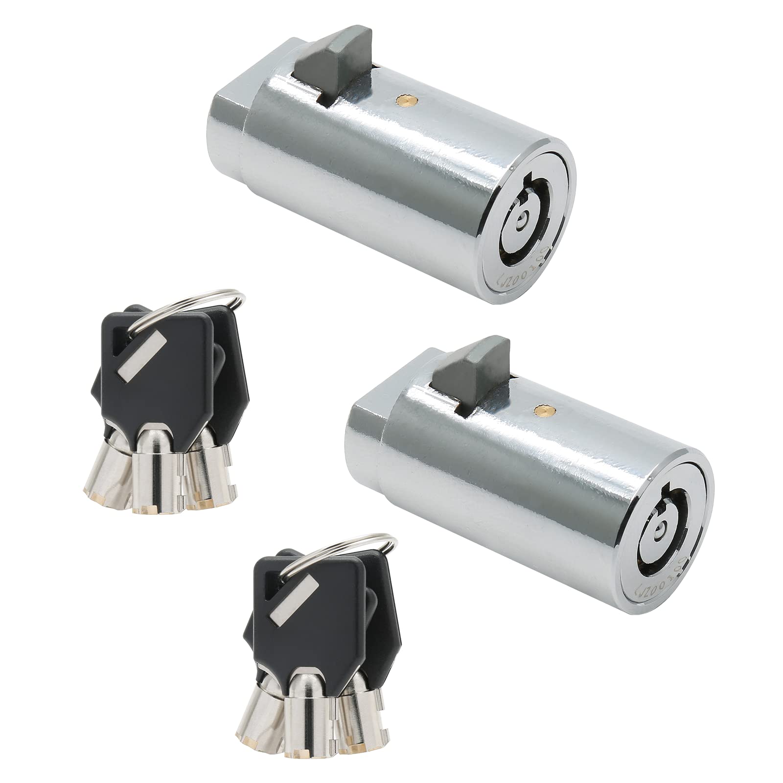 Qjaiune 2 Pack Non-Universal Vending Machine Locks with Tubular Keys - Replacement Locks for Soda, Snack, Candy & Gumball Machines (Keyed Differently) - Perfect for Coke Machines, Arcades & Convenience Stores