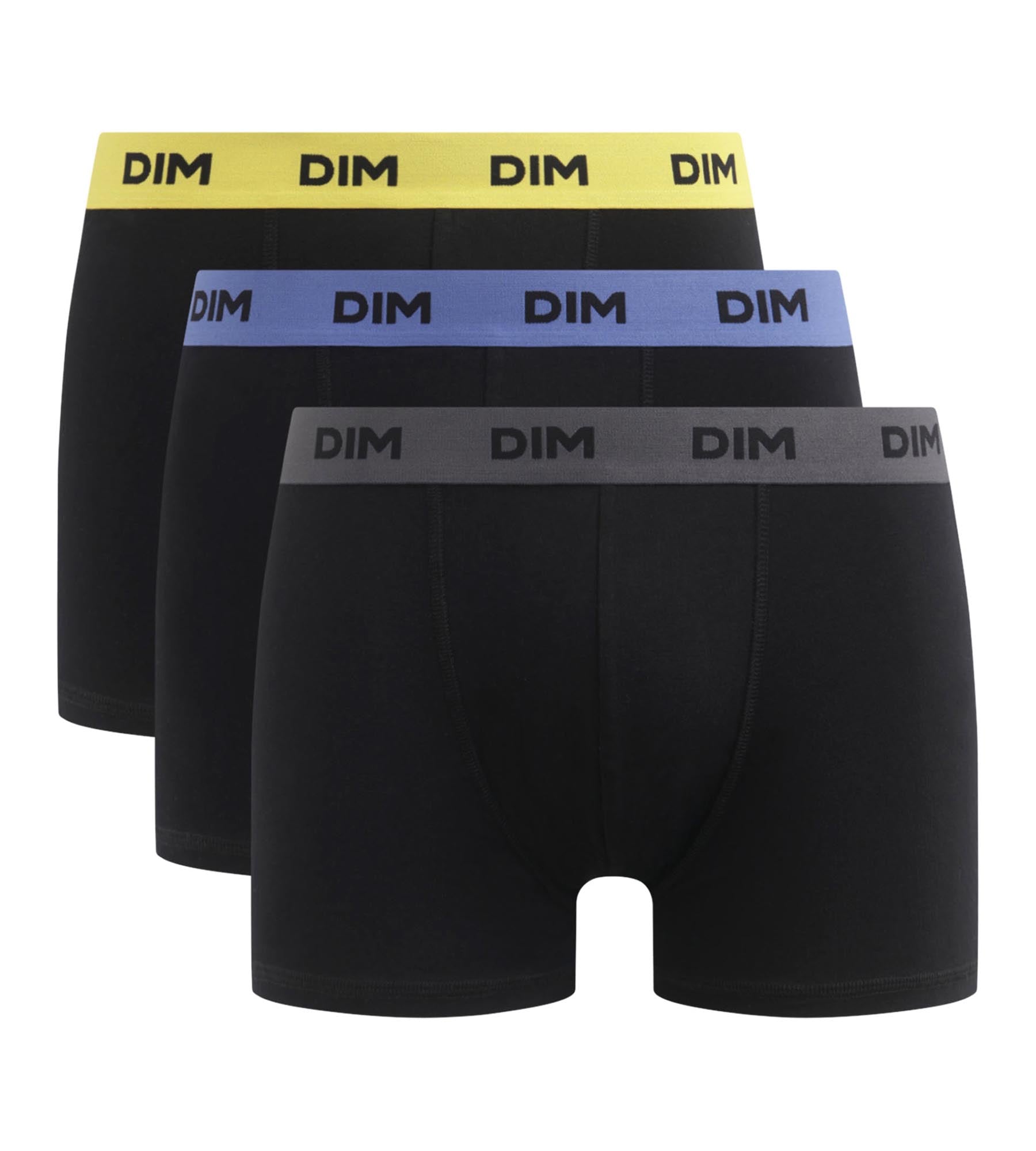 3 Pack Men's Black Boxer Briefs with Colorful Waistband - Mimosa, Lilac & Mix Colors - Comfortable Underwear for Daily Wear, Gym & Travel