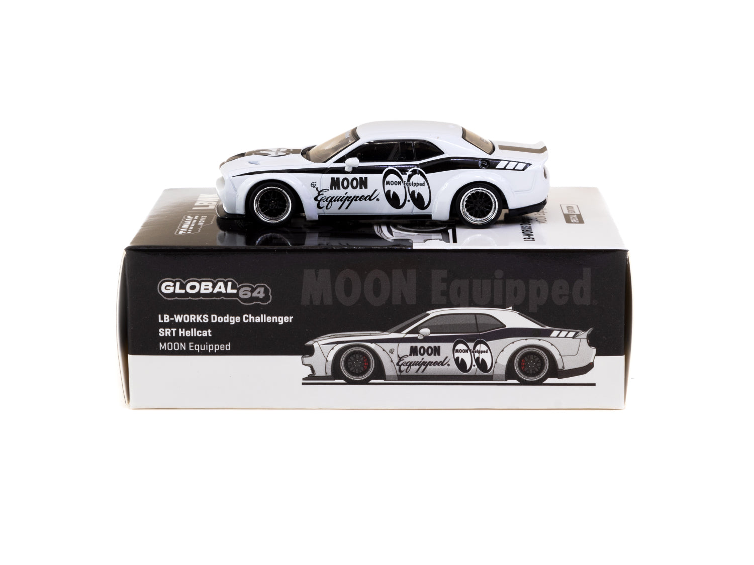 Tarmac Works 1/64 LB WORKS Dodge Challenger SRT Hellcat MOON Equipped Special Edition Diecast Model Car - Collectible Toy for Car Enthusiasts & Perfect Gift for Racing Fans