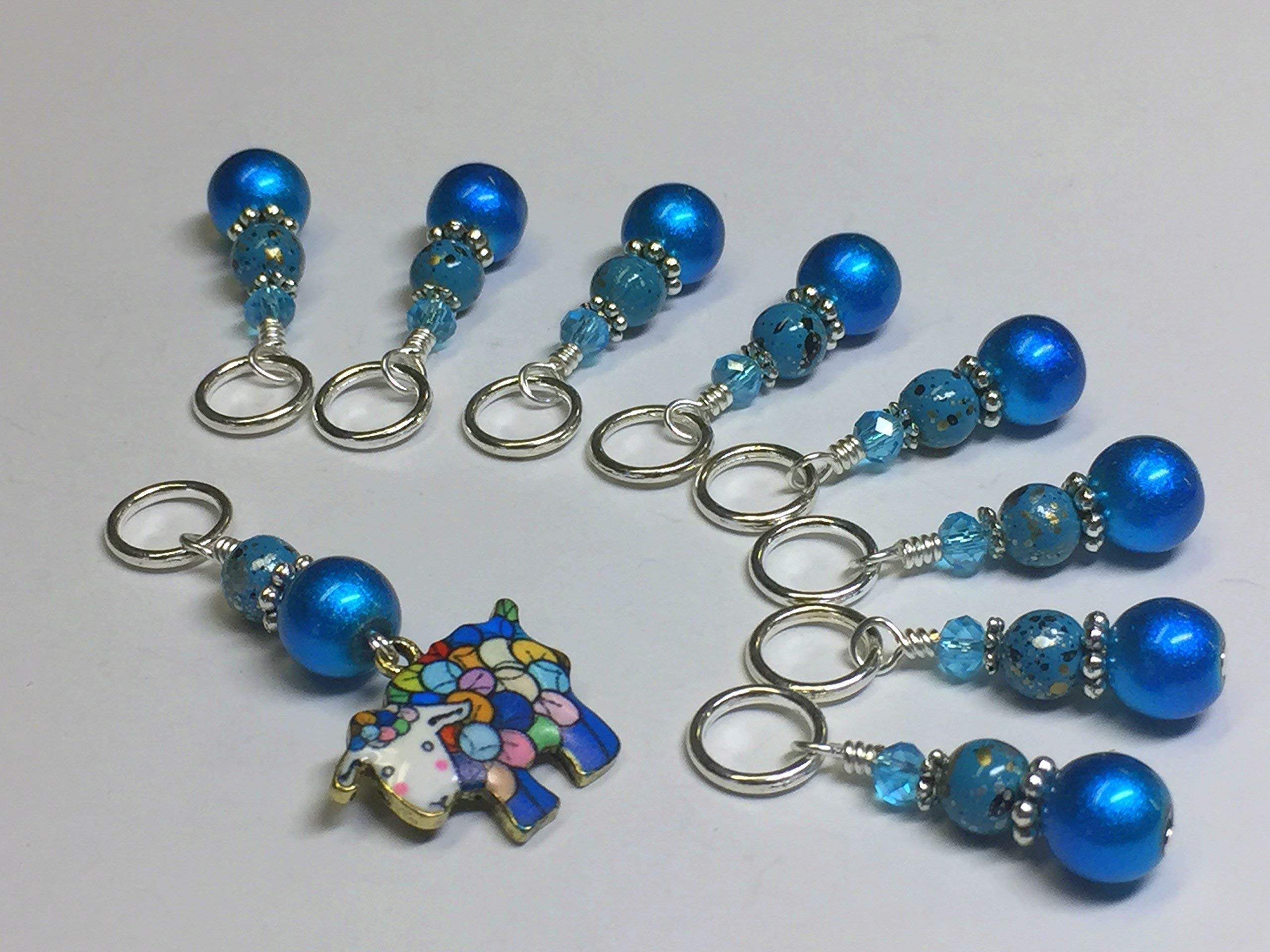 Premium Blue Stitch Marker Set for Knitting & Crochet - 50pcs Sheep-Shaped Progress Keepers with Locking Rings | Perfect for Yarn Projects, DIY Crafts, and Handmade Gifts (Great for Beginners & Advanced Knitters)