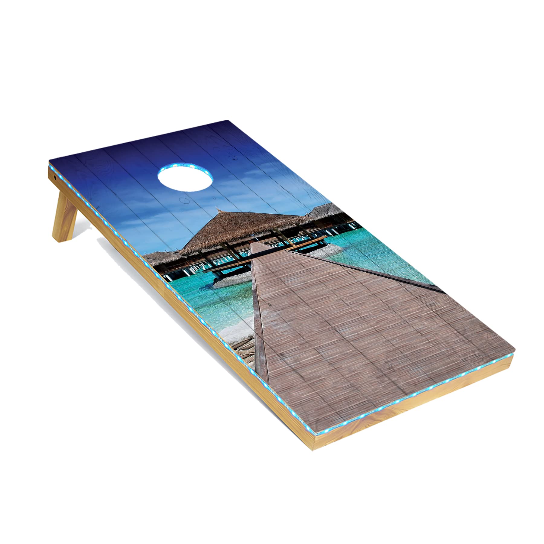 Premium Cornhole Game Set with 8 Bean Bags & Carrying Case - Regulation 4'x2' Tournament Corn Hole Boards - Lightweight & Durable for Tailgating, Backyard Parties, BBQs, and Outdoor Events - Optional LED Lights for Night Play