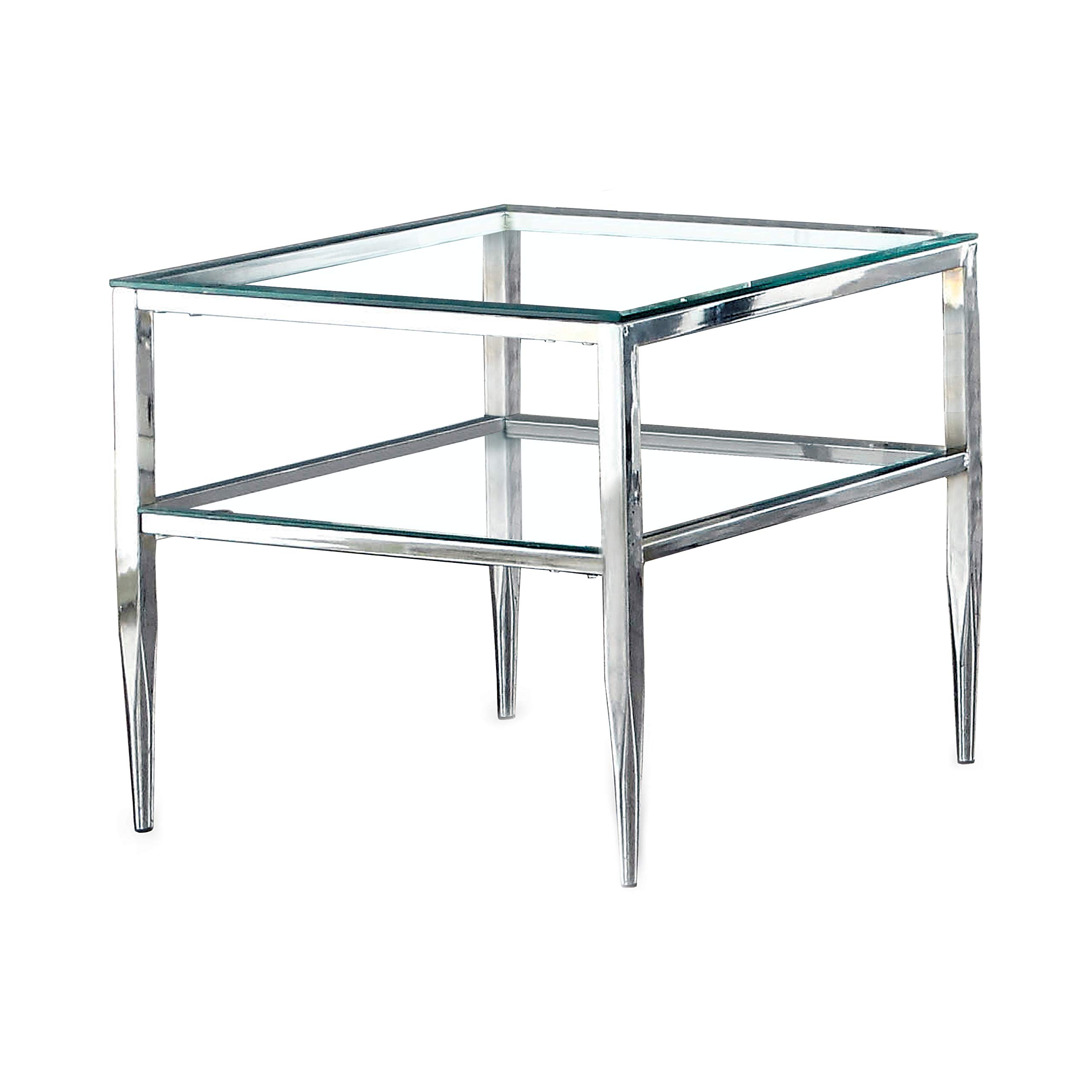 Gwendolina Modern 3-Piece Glass Top Coffee Table Set with Chrome Base - Contemporary Living Room Furniture for Home & Office Decor | Perfect for Small Spaces, Apartments and Lounge Areas