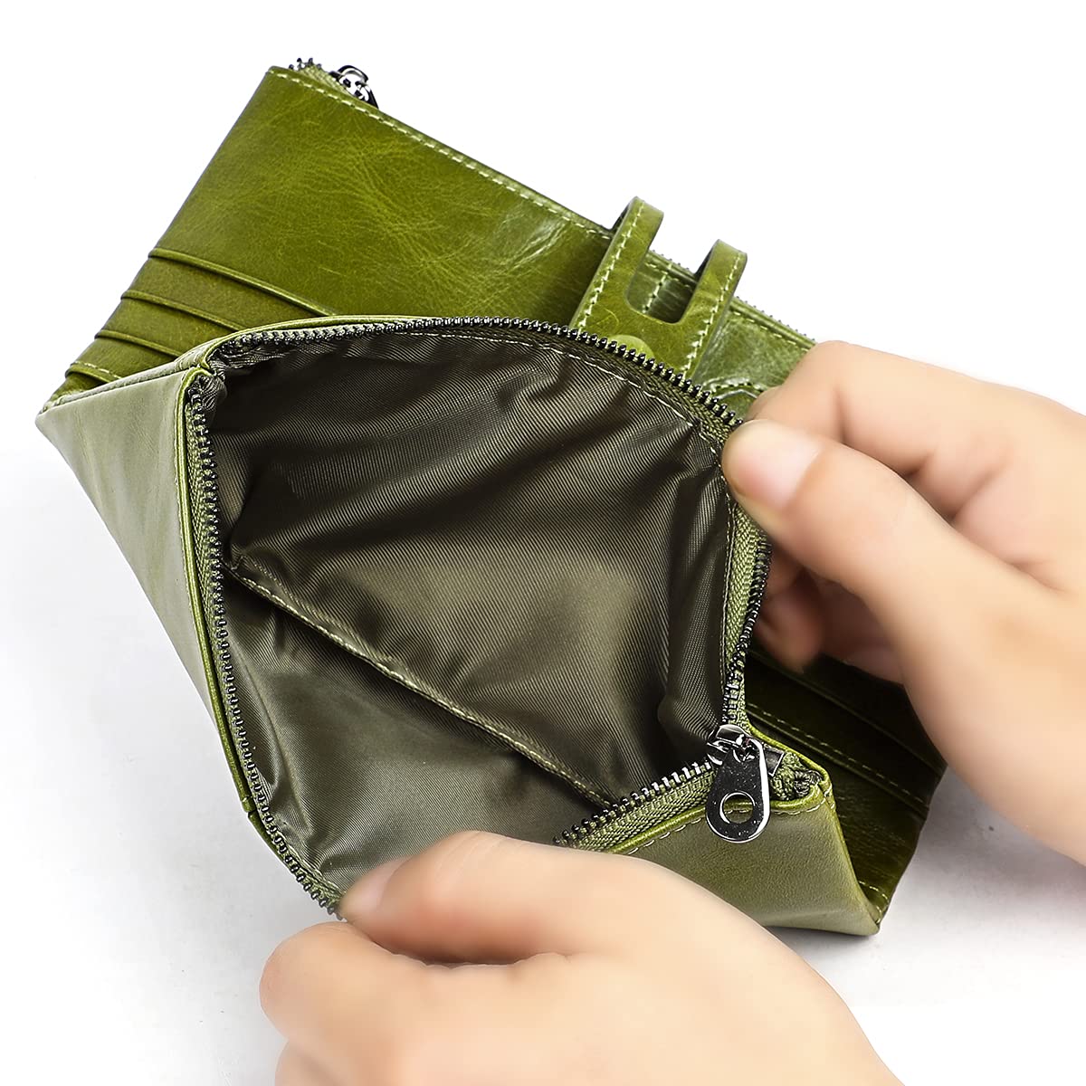Genuine Leather Wallet for Women - Slim RFID Blocking Card Holder with Zipper Coin Pocket & Checkbook Organizer | Perfect for Everyday Use, Travel, and Gift Giving