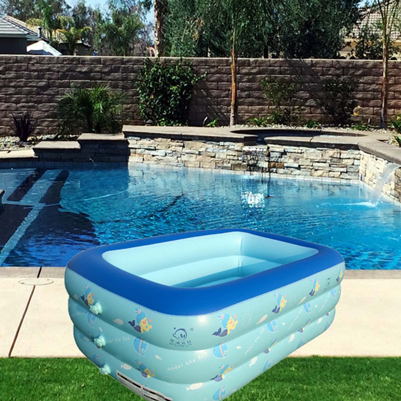 **103x69x24 Inch Inflatable Pool – Large Blow Up Swimming Pool for Adults & Kids – Family-Sized Above Ground Rectangle Lounge Pool – Perfect for Garden, Backyard, and Outdoor Relaxation**    *(Ideal for Summer Parties, Family Fun, Kids Playtime, and Backyard Lounging)*