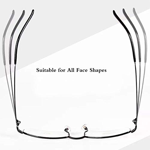 Blue Light Blocking Reading Glasses for Women - Fashion Rectangular Pure Titanium Computer Glasses (2 Pairs) - Perfect for Office Work, Screen Time & Digital Eye Strain Relief