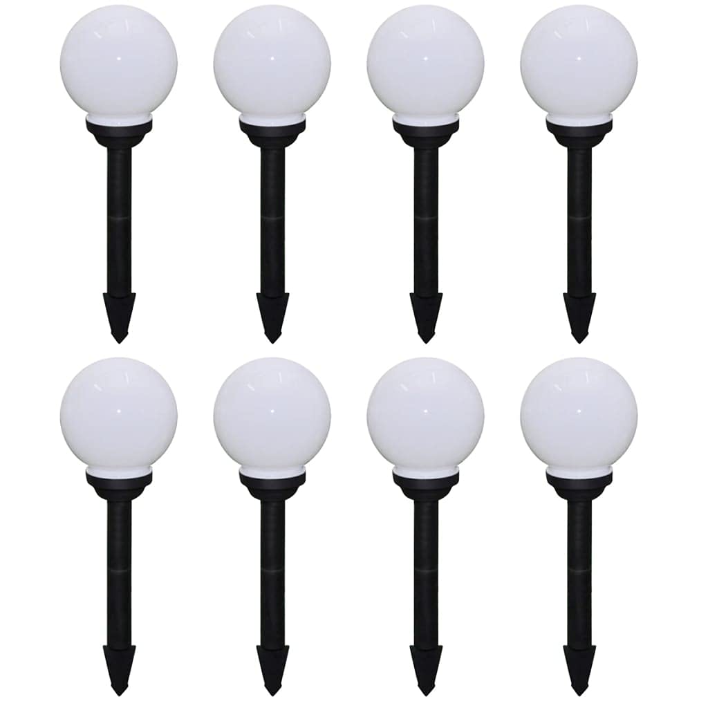 iFCOW 8 Pack Solar LED Pathway Lights 5.9 Inch Outdoor Garden Lights with Ground Spikes - Waterproof Landscape Lighting for Walkway, Driveway, Yard, Patio Decor