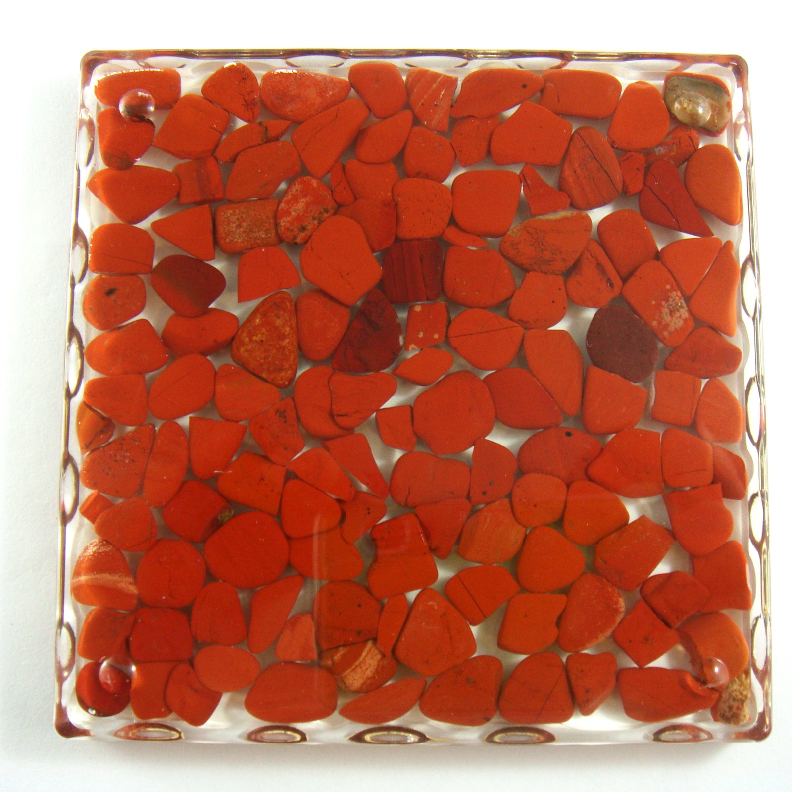 REALBUG Red Jasper Resin Coaster Set - Natural Stone Coasters for Drinks, Home Decor & Gift Ideas