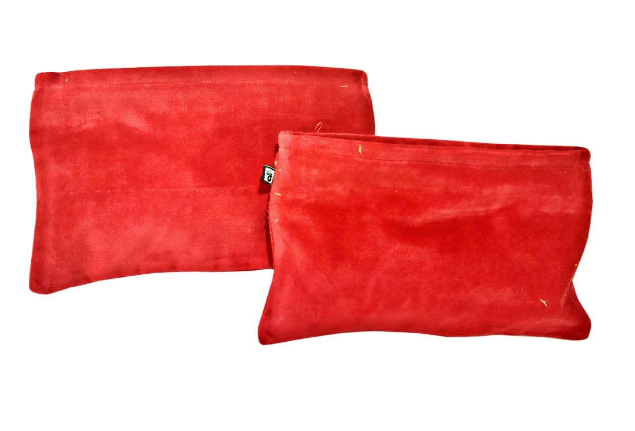 Eco-Friendly Cotton Canvas Printed Coin Holder & Pencil Pouch for Men and Women – Multi-Functional Travel Organizer, Makeup Bag, Toiletry Kit with Large Capacity (Velvet Red) – Perfect for Beach Trips, Daily Use & Office Supplies