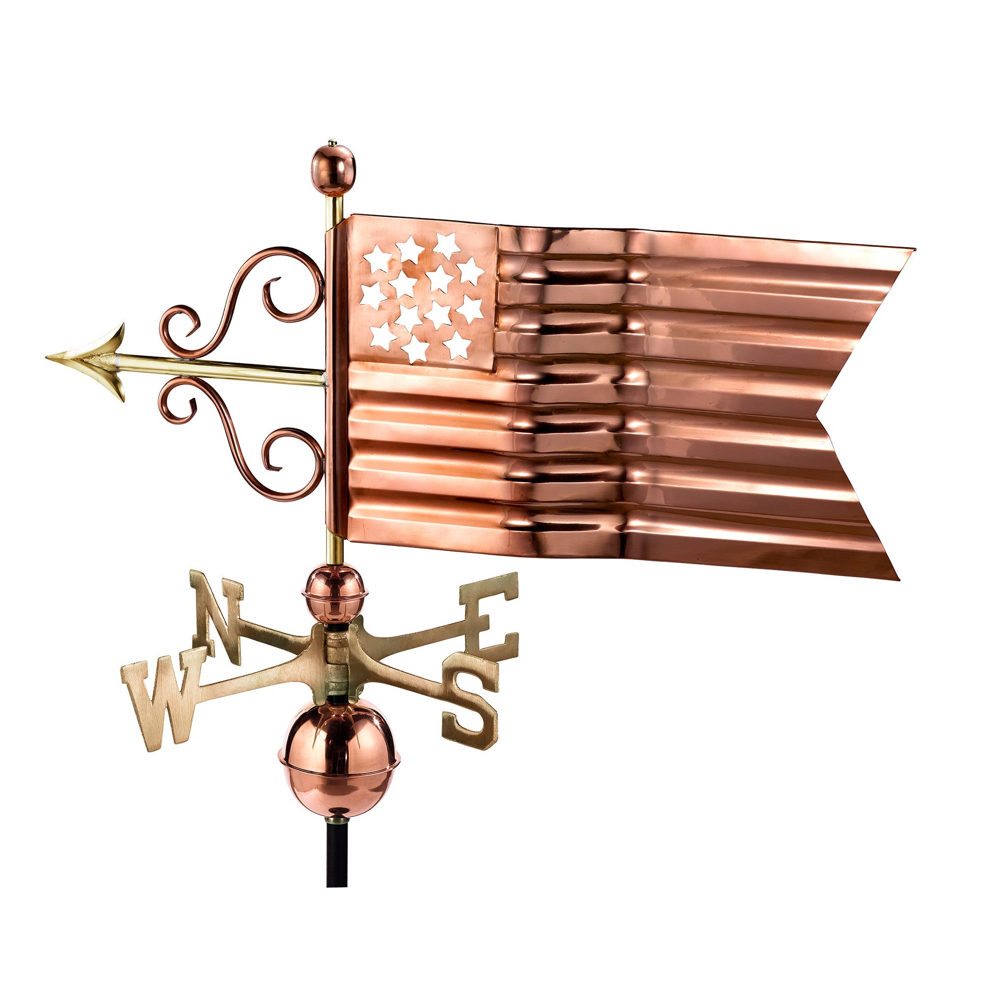 Premium American Flag Weathervane - Durable Outdoor Patriotic Decor for Garden, Yard & Roof - Perfect for 4th of July & Memorial Day Celebrations