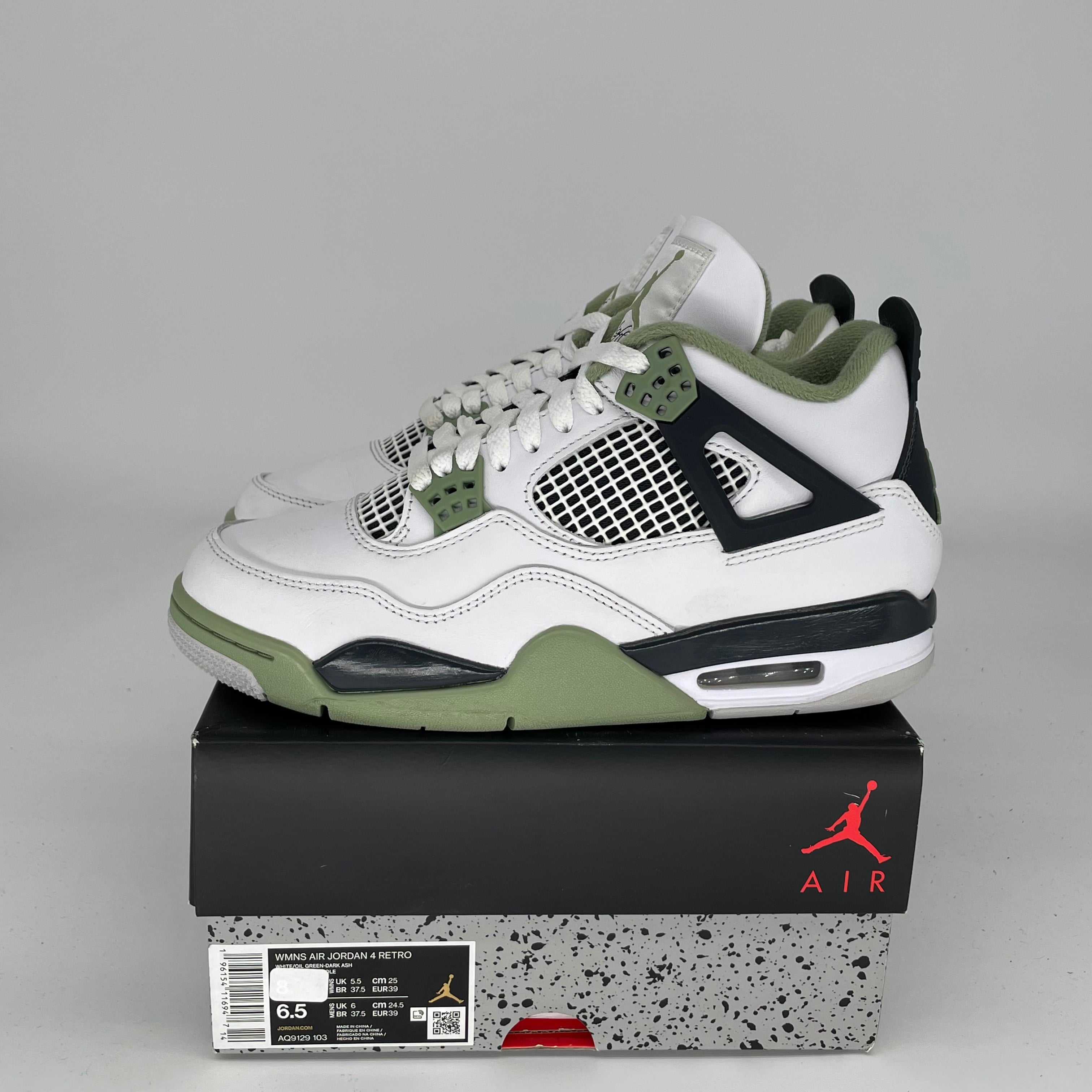 AIR JORDAN 4 SEAFOAM Women's Sneakers - Size 6.5/8W - Style AQ9129-103 - Perfect for Running, Gym & Streetwear Fashion
