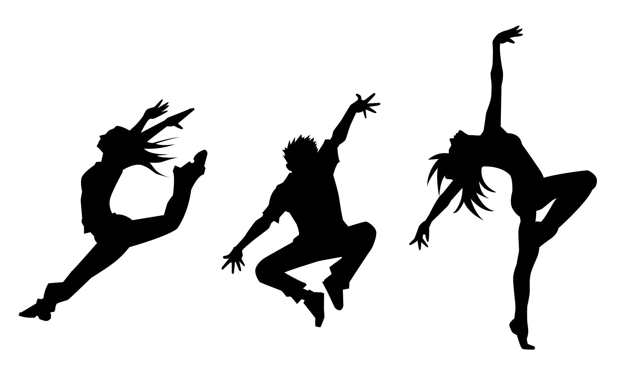 Hip Hop Dancers Wall Decal - Removable Vinyl Stickers for Teen Bedroom Decor, Dance Studio & Kids Room - Black Silhouette Art Decals for Walls