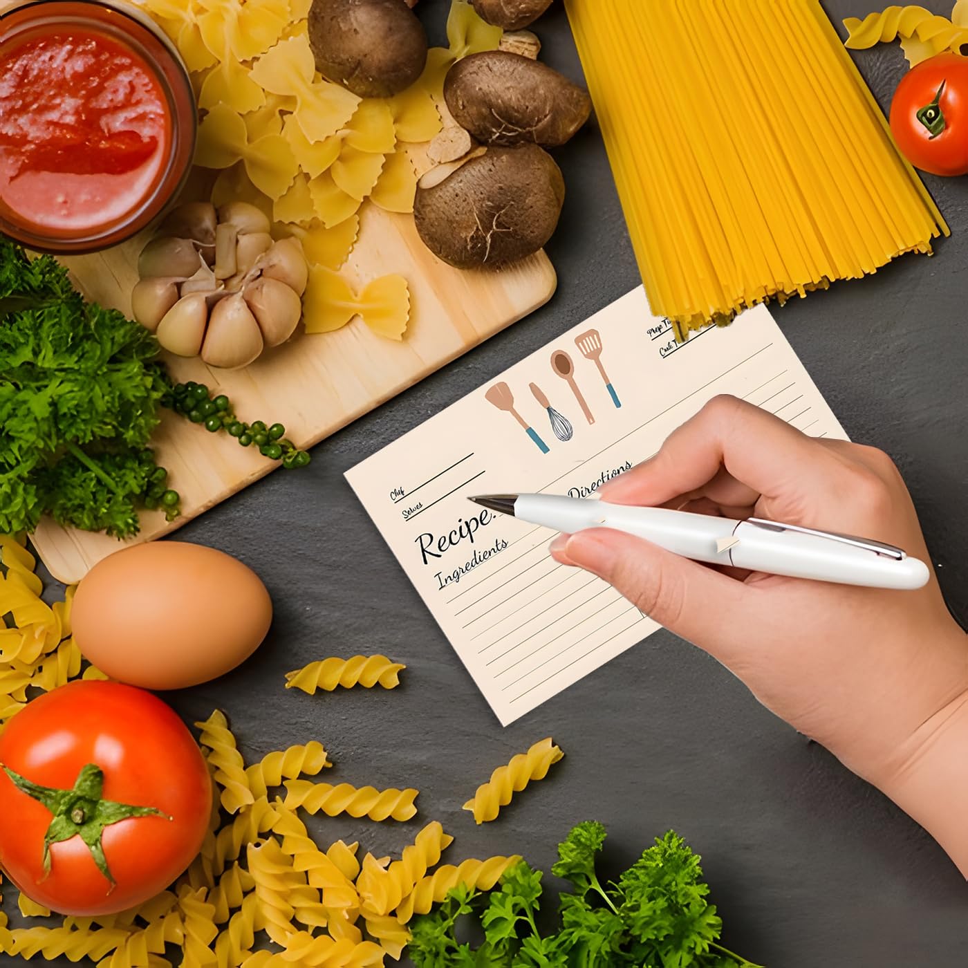 100 Sheets 4x6 Inch Double Sided Blank Recipe Cards - Premium Cardstock for Recording Recipes, Kitchen Organization & Meal Planning - Perfect for Home Chefs, Bridal Showers, Banquet Prep & Cooking Gifts