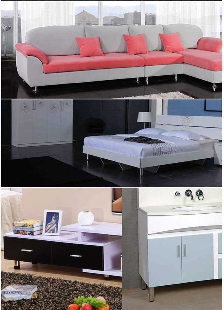 Adjustable Aluminum Alloy Furniture Legs - 8cm Round Metal Table Legs, Sofa Legs, Couch Legs, Desk Legs & Bed Risers (4pcs) - Perfect for Home Office, Living Room & Bedroom Furniture Replacement and Height Adjustment
