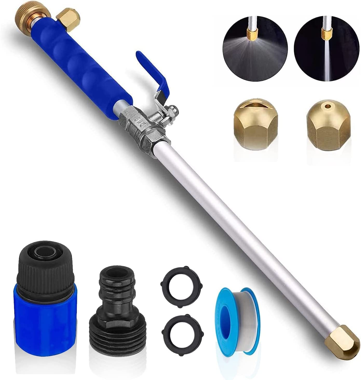Wiyihand Hydro Jet Power Washer - High Pressure Garden Hose Cleaner with Fan & Linear Nozzles, Quick Connect for Cars, Windows, Patios | Perfect for Home Cleaning, Auto Detailing & Outdoor Maintenance