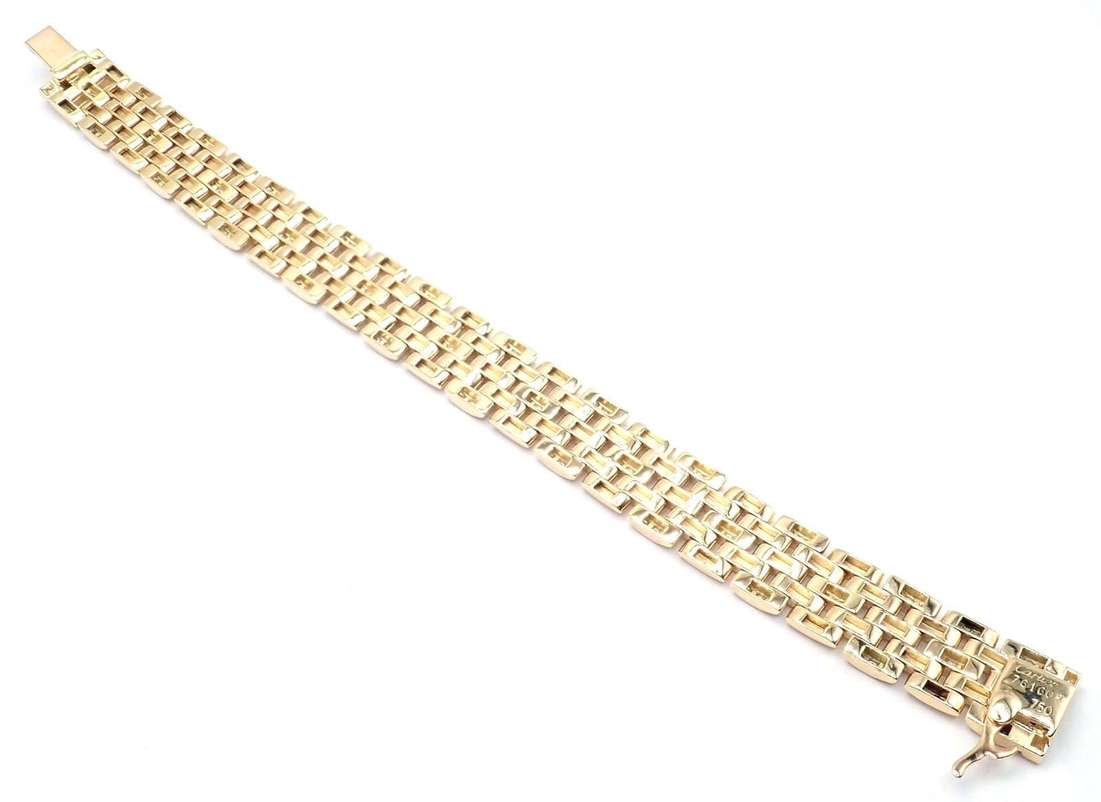 Authentic Cartier Maillon Panthere 18K Gold Diamond Five Row Link Bracelet for Women - Luxury Jewelry Gift for Anniversary, Birthday & Special Occasions