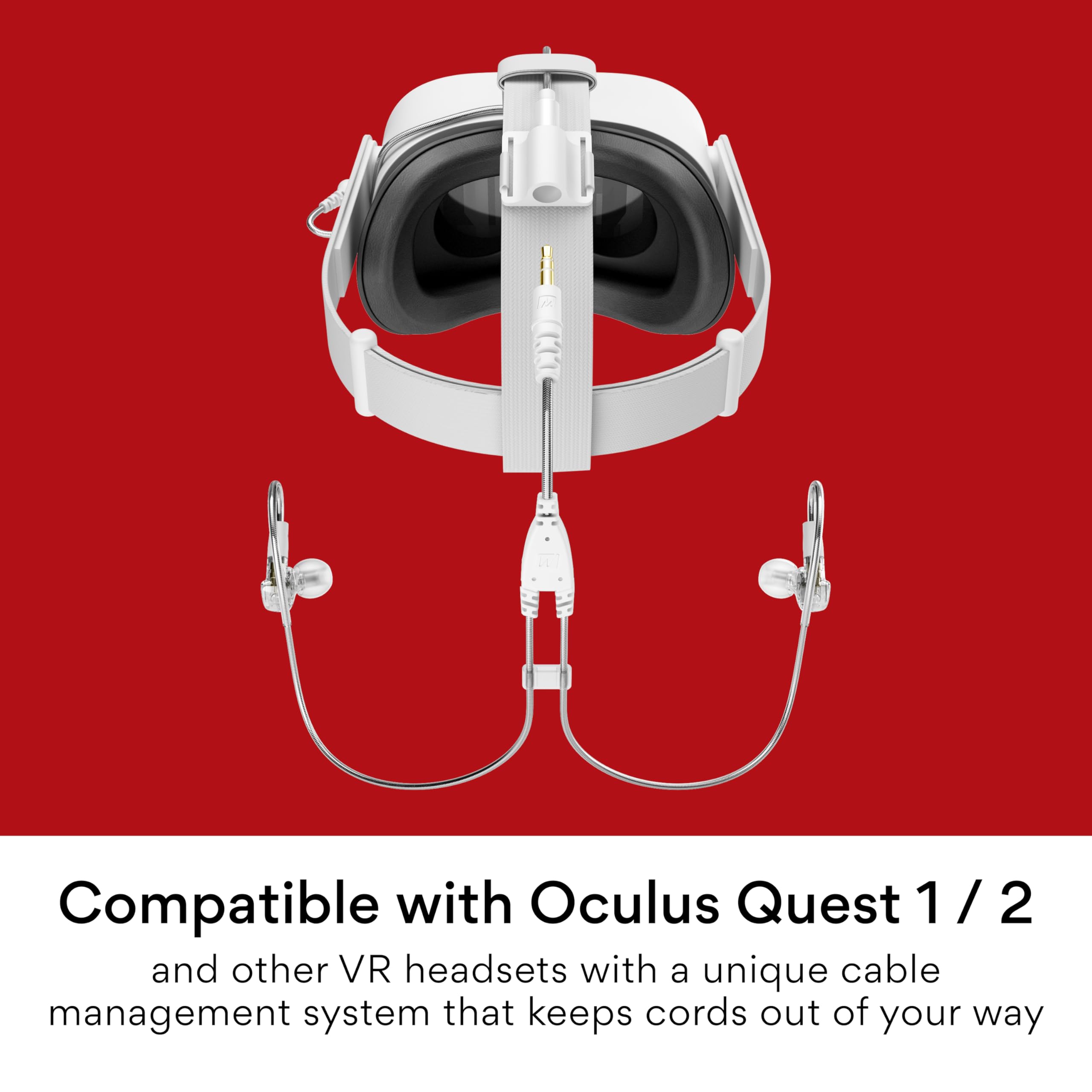 MEE Audio M6 VR Multiplatform In-Ear Gaming Earphones with Headset Mic for PS5, Xbox, Nintendo Switch, PC - Includes Short Cable & Mounting Bracket for Oculus Quest & VR Headsets - Perfect for Immersive VR Gaming & Console Play