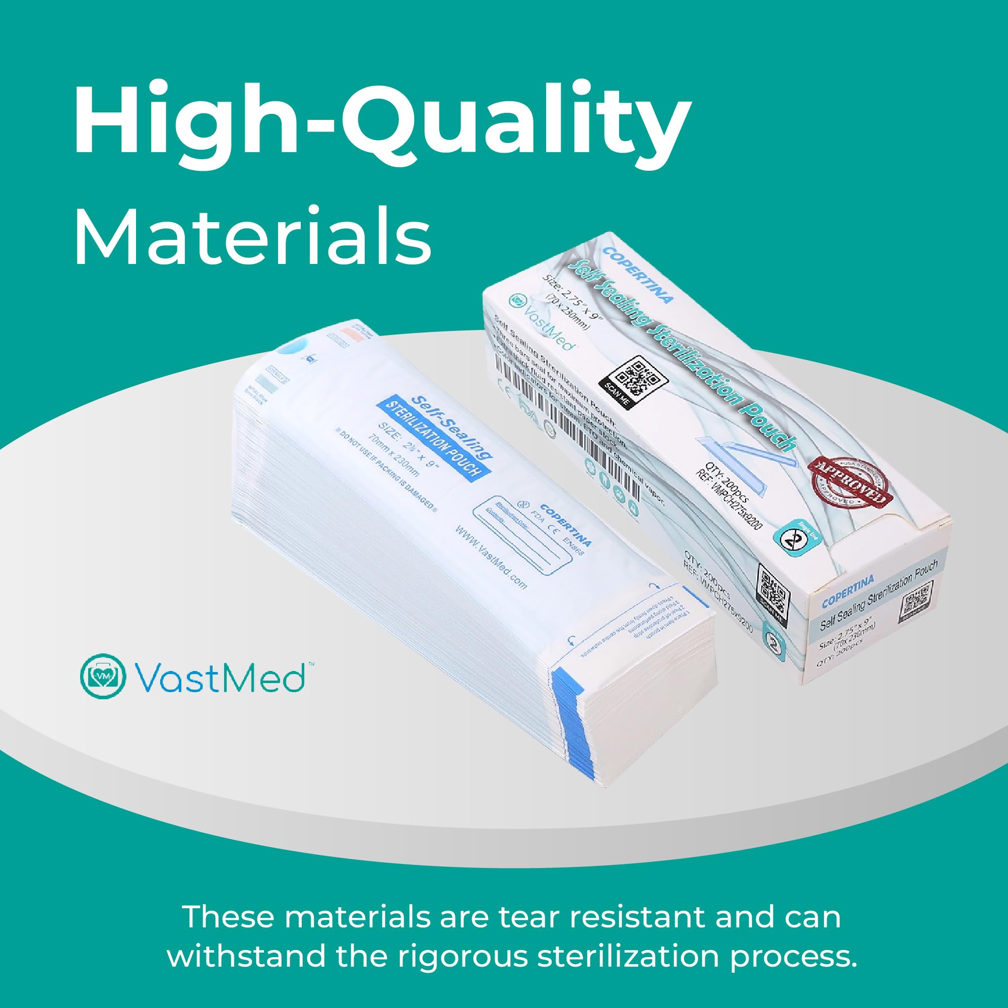 200PCs Self Seal Sterilization Pouches 2.75