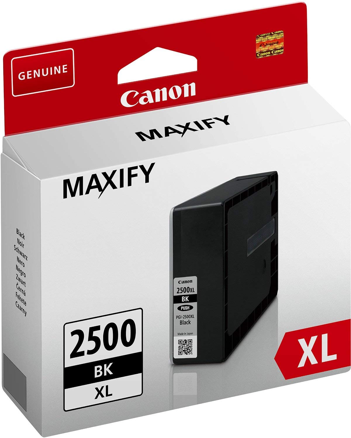 Original Canon PGI-2500 XL BK High Yield Black Printer Ink Cartridge (70.9ml) - Compatible with Maxify Printers - Ideal for Home Office, Business & High Volume Printing