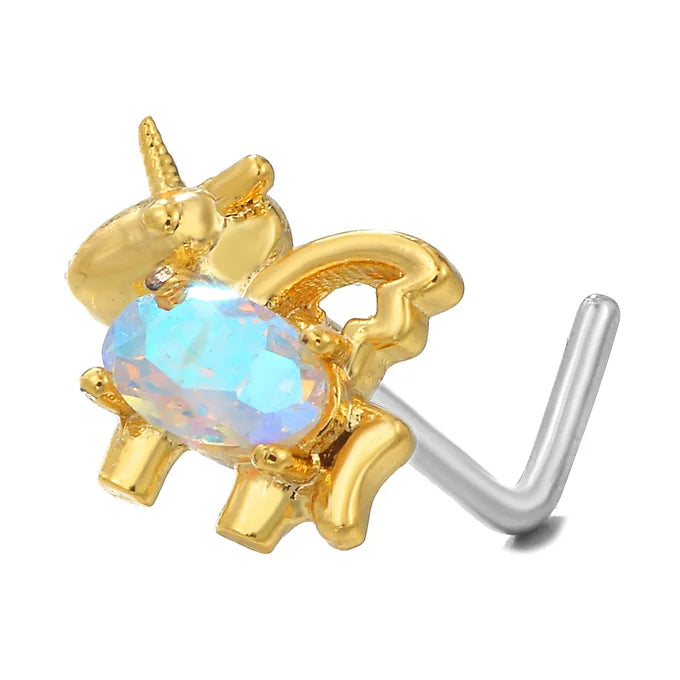 20G Surgical Steel Small Nose Ring & L-Shaped Nose Stud - Hypoallergenic Body Jewelry for Sensitive Skin | Perfect for Everyday Wear, Parties & Professional Settings (BD595)