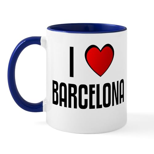 White/Navy Inside - I LOVE BARCELONA Mug