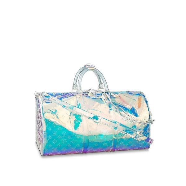 Louis Vuitton Keepall Bandouliere 50 Iridescent Prism Monogram Travel Duffle Bag - Stylish Carry-On for Weekend Getaways & Business Trips