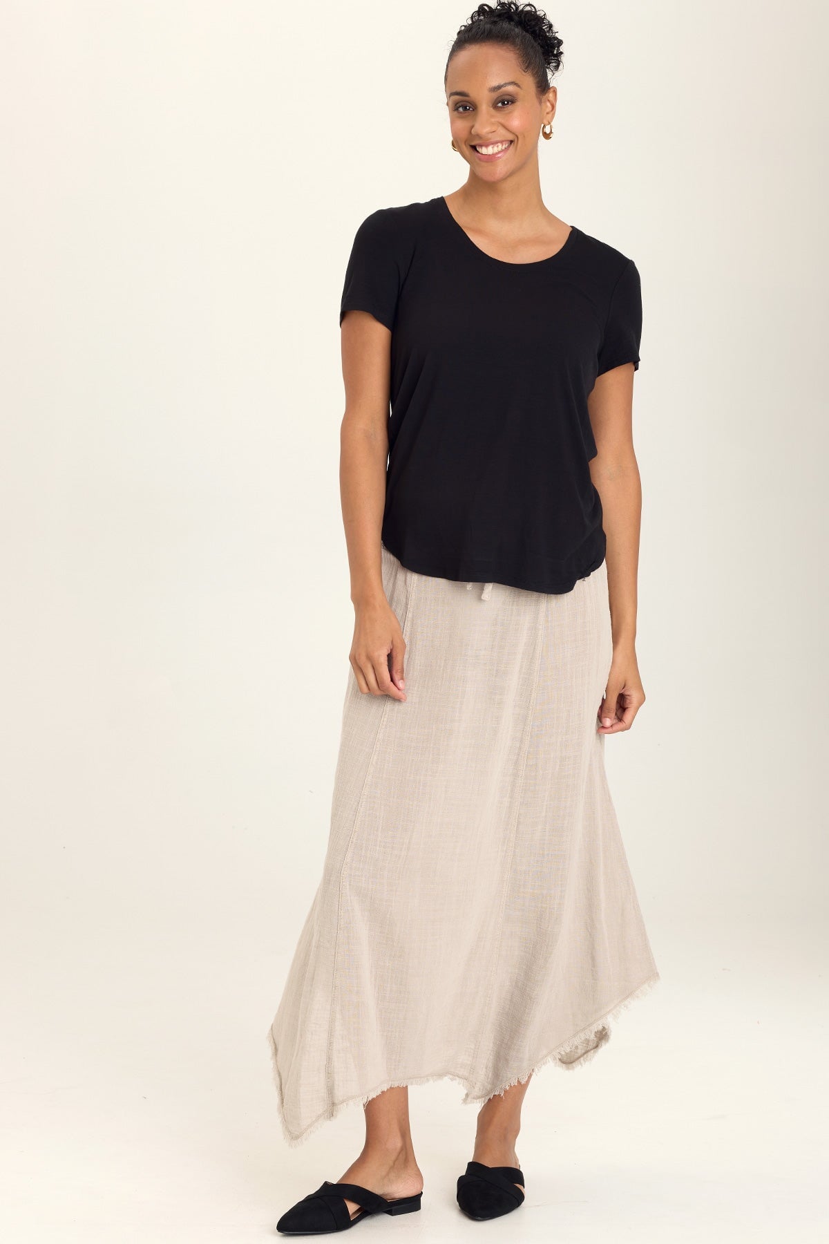 Zuri Gauze Handkerchief Casual Midi Skirt - Breathable Summer Skirt for Women | Boho Beach Skirt, Vacation Outfit, Casual Day Dress