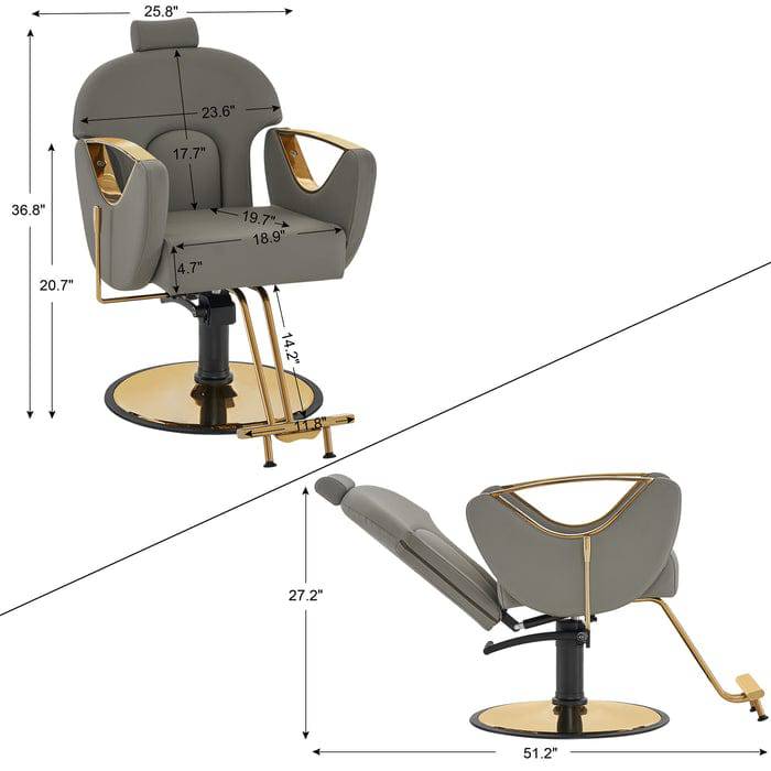 Gabriel Barber Chair - Professional Adjustable Salon Styling Chair for Hairdressers & Barbers - Perfect for Home & Salon Use