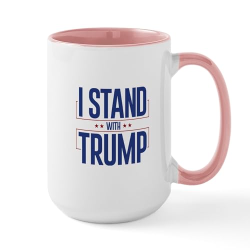White/Pink Inside - I Stand With Trump Mug