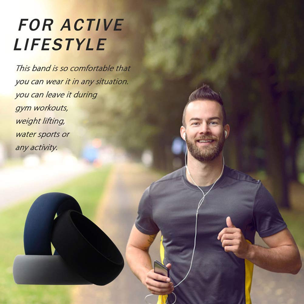 Longbeauty 7 Pack Silicone Wedding Rings for Men & Women - Flexible, Medical Grade, Comfort Fit Bands for Sports, Outdoor Activities & Daily Wear - Perfect for Gym, Running, Swimming & Work Safety