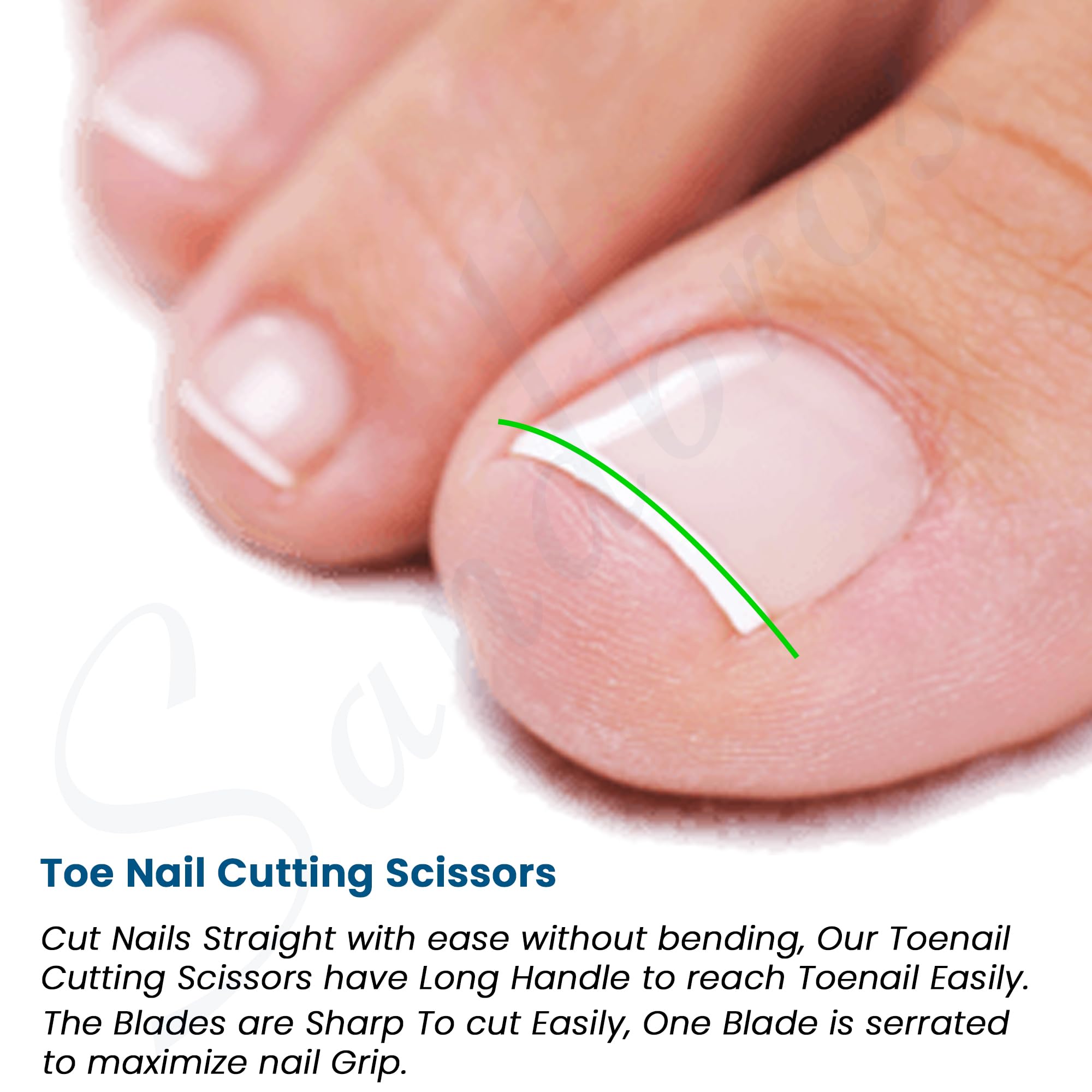 Long Handle Toenail Clippers for Thick Nails & Ingrown Toes - 7.5