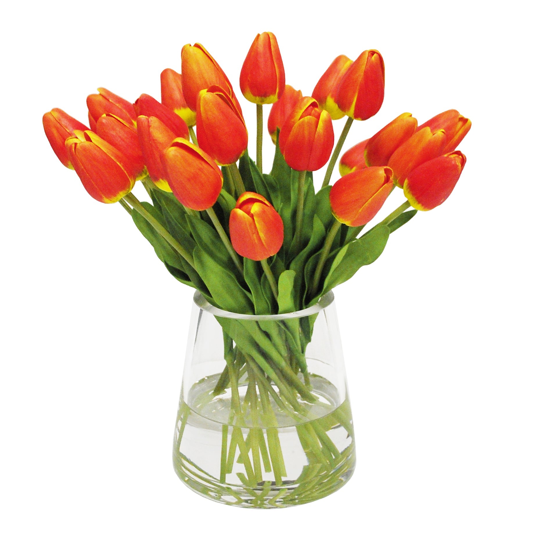 Beautiful Artificial Tulip Flowers in Glass Vase - Home Decor, Wedding Centerpiece, Spring Table Decoration