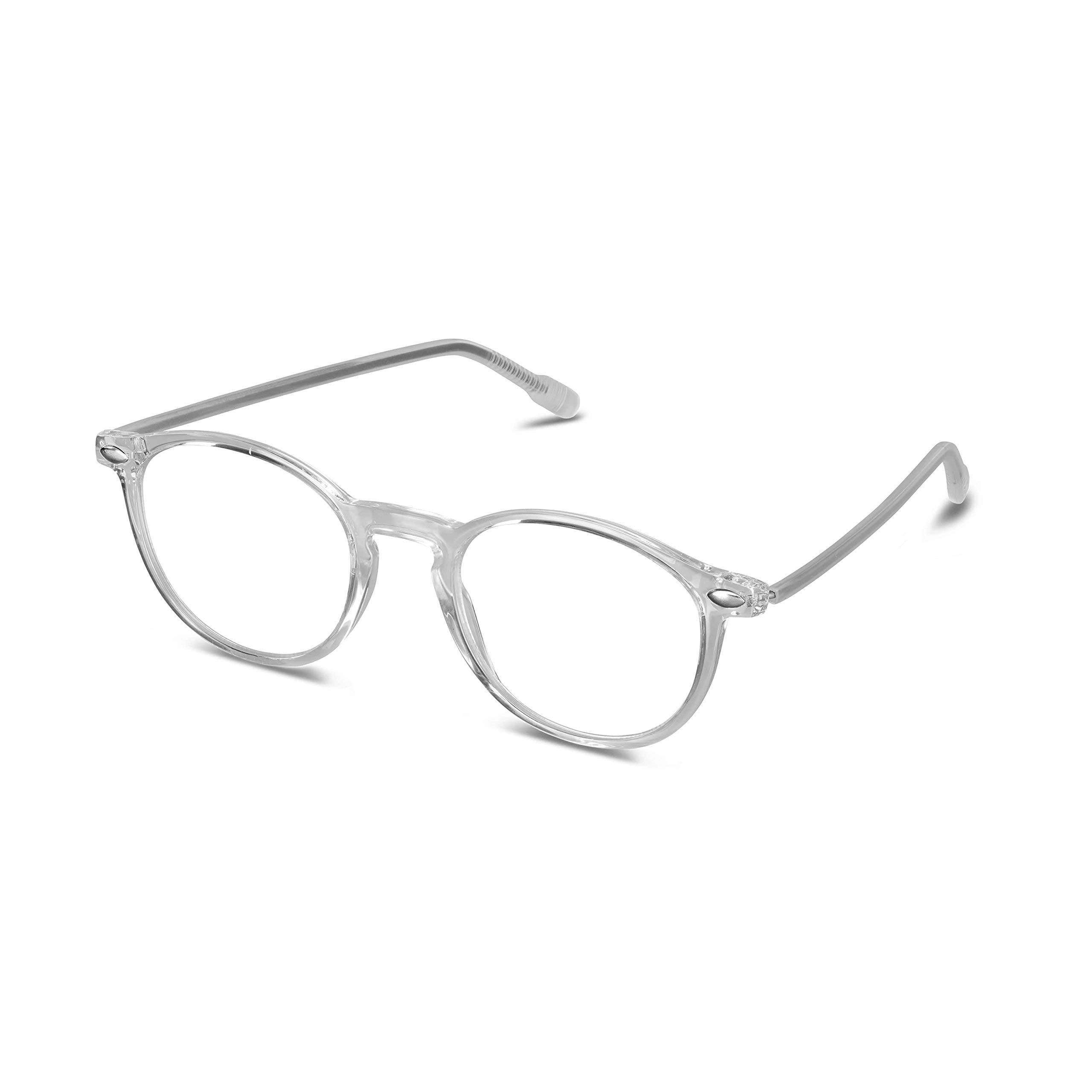 NOOZ Optics Unisex Kids Anti Blue Light Glasses - Lightweight Blue Light Blocking Glasses for Children, Non-Prescription with Compact Case - CRUZY Round Frame for Screen Time, Gaming & Online Learning