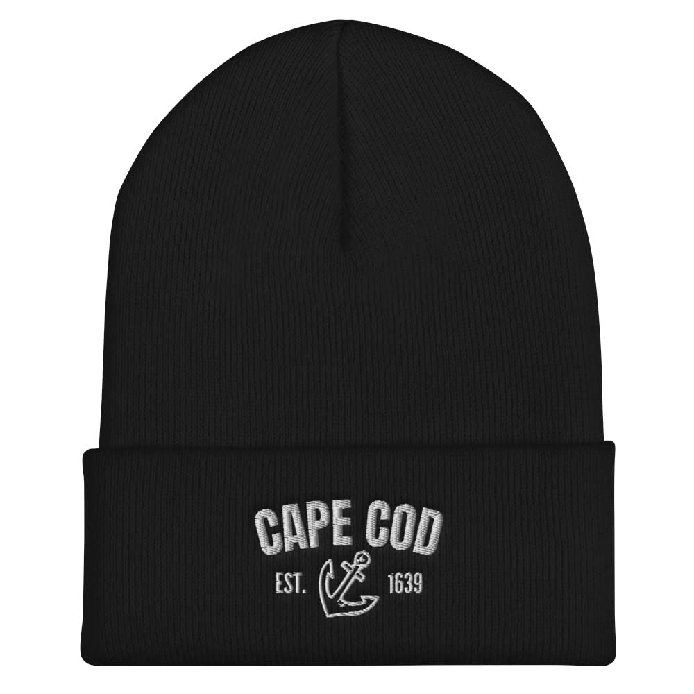 Men's Cape Cod & Boston Cuffed Beanie Hat - Warm Winter Knit Skull Cap with Fun Designs for Outdoor Activities, Sports & Casual Wear