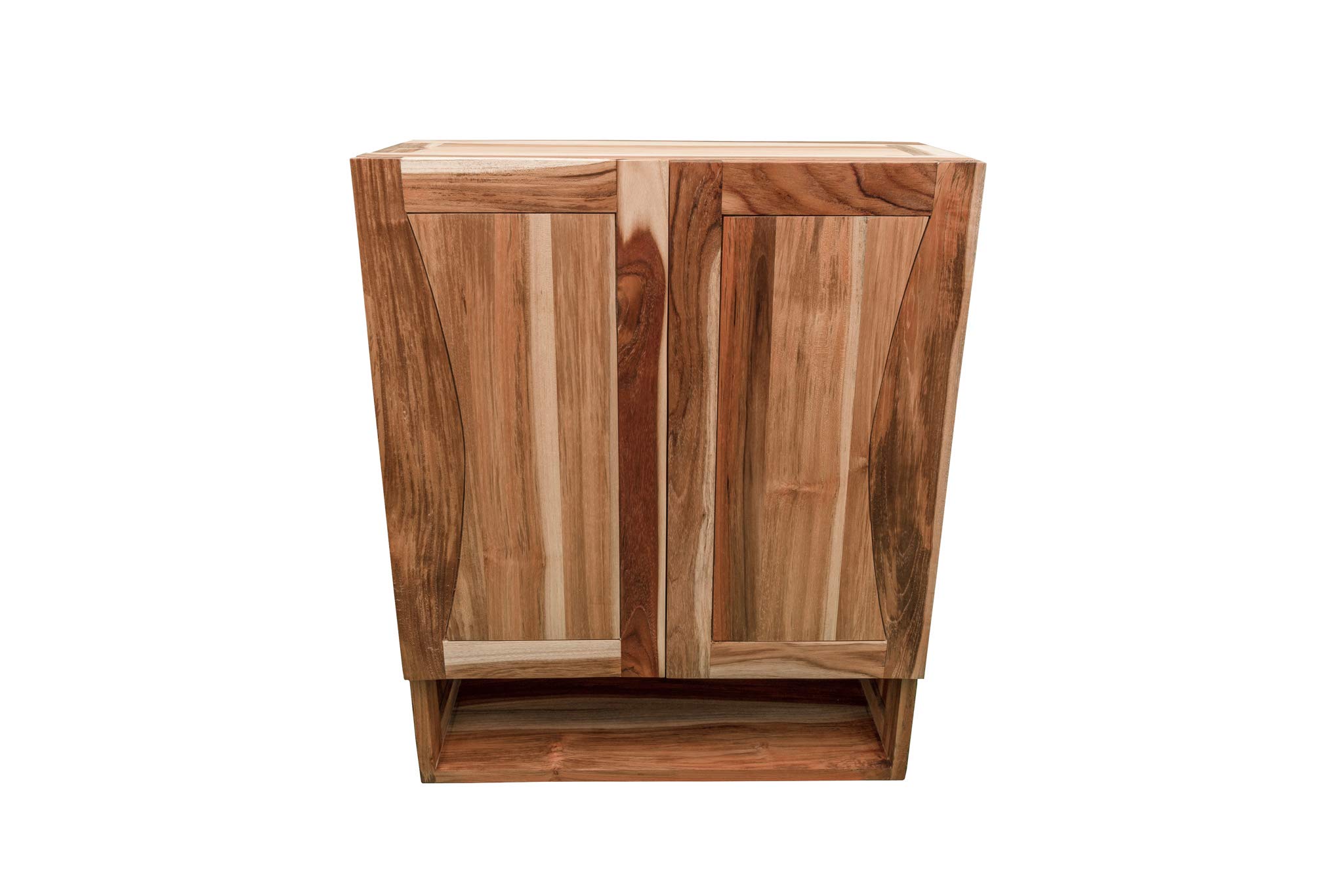 EcoDecors 100% Solid Teak Wood Hanging Wall Medicine Cabinet with Soft Close Doors - Natural Finish Bathroom Storage for Toiletries & Essentials | Perfect for Bathroom, Spa, or Salon Organization