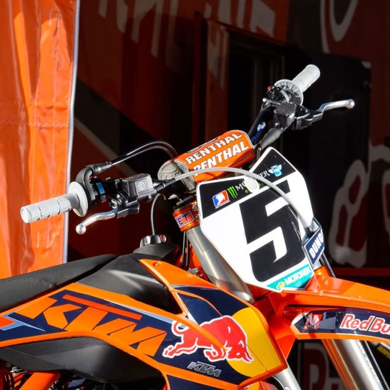 Renthal G194 Tapered/Half Waffle Motorcycle Grips - Grey/Yellow Dual Compound MX & Enduro Dirt Bike Grips - Perfect for Off-Road Riding, Motocross & Trail Adventures