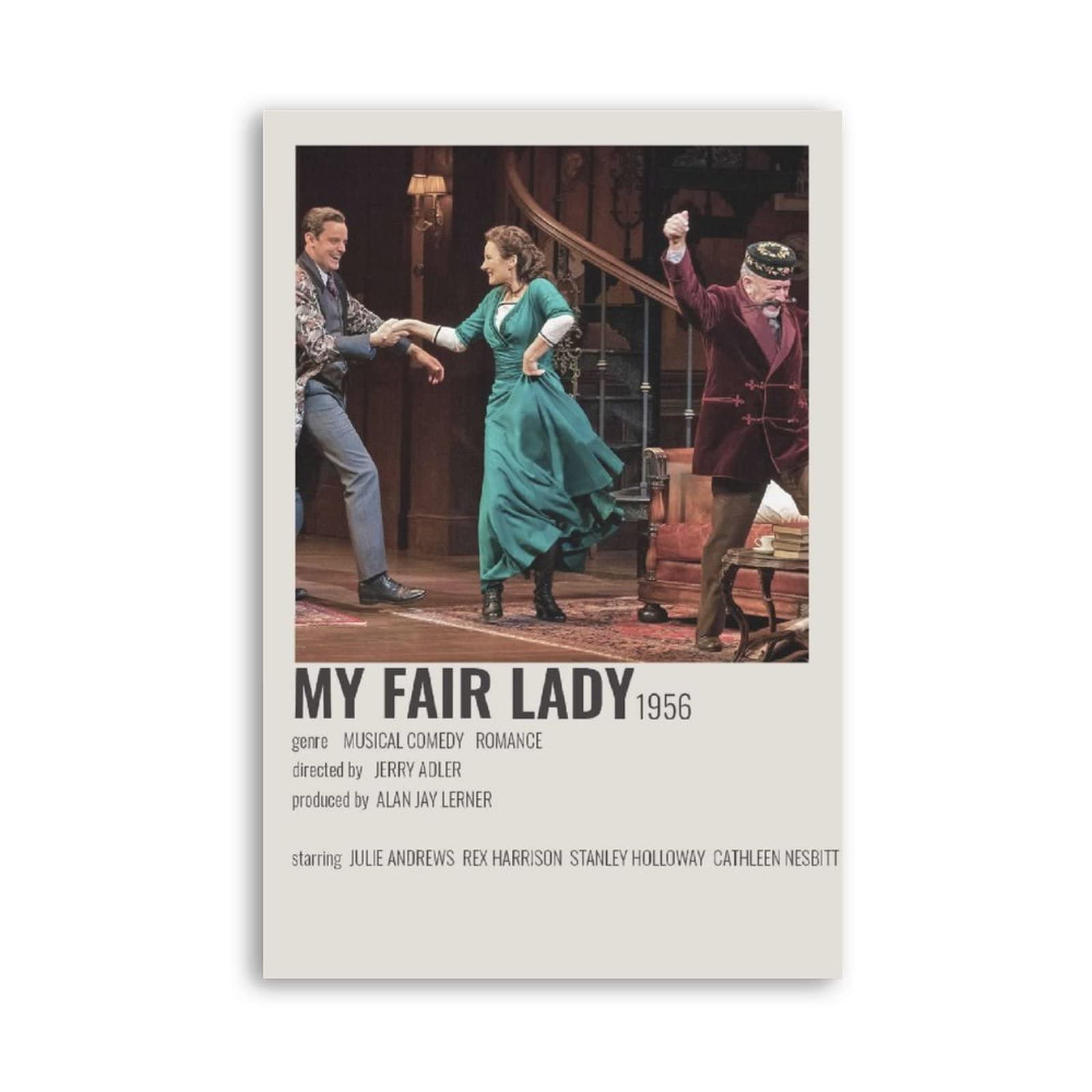 90s Minimalist Movie Posters - My Fair Lady Canvas Art Print (20x30cm/8x12in) Unframed - Vintage Wall Decor for Bedroom, Office & Gifts - Perfect for Movie Lovers & Retro Aesthetic Rooms