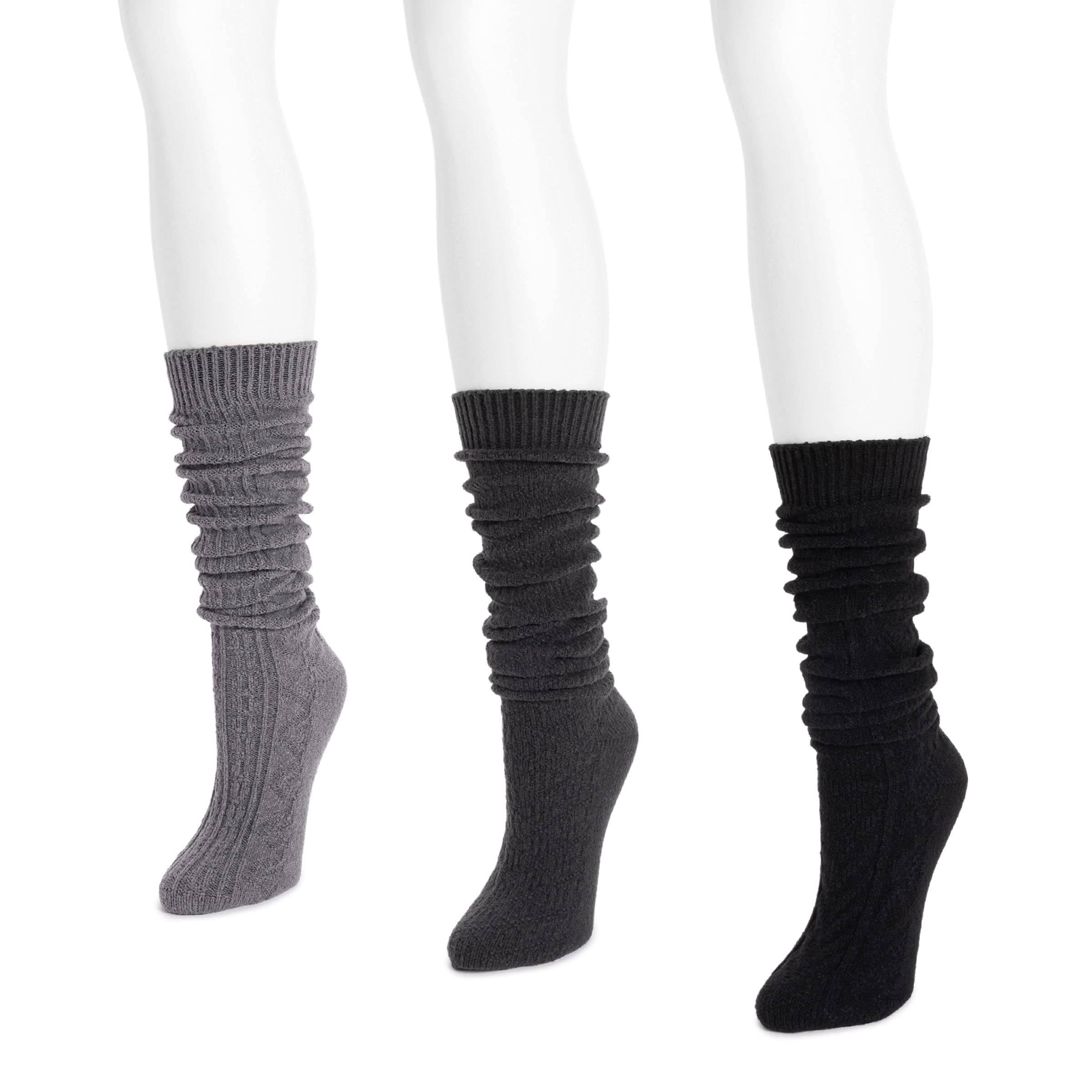 MUK LUKS Women's Ultra Soft Microfiber Socks - 3 Pairs Pack for Comfort & Warmth - Perfect for Casual Wear, Yoga, and Indoor Activities